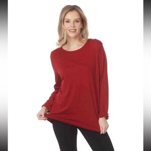 NWOT Women’s Up! Red Round Neck Long Sleeve Top Size Small